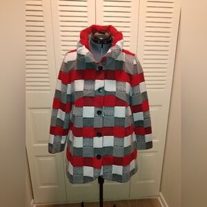 Trisha Tyler Checkered Button Up Jacket Women's Size L